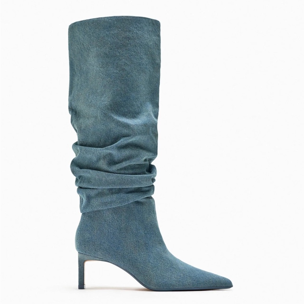 ZARA Bloggers Fav Denim Boots - Price Firm